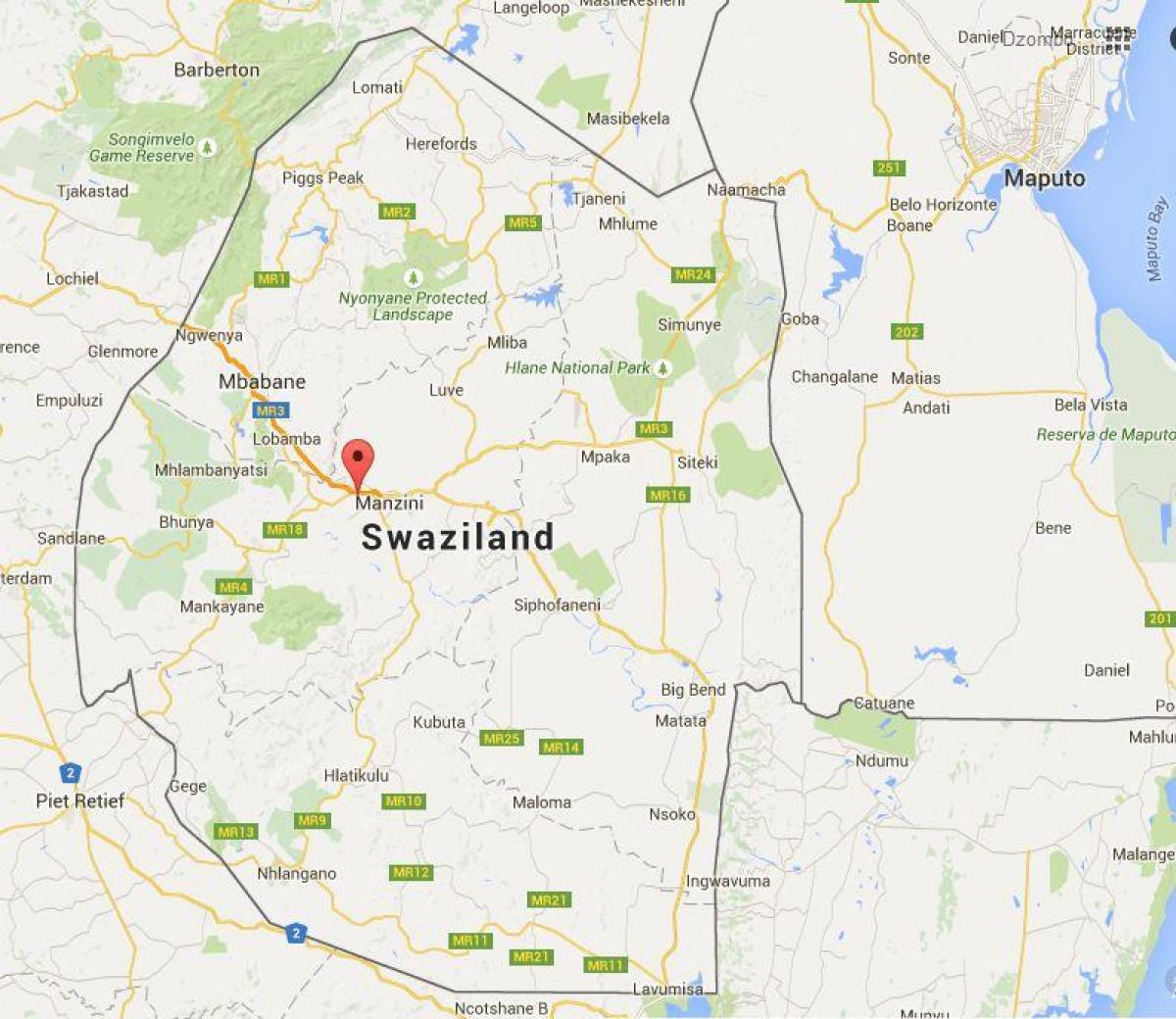 Map of matsapha Swaziland