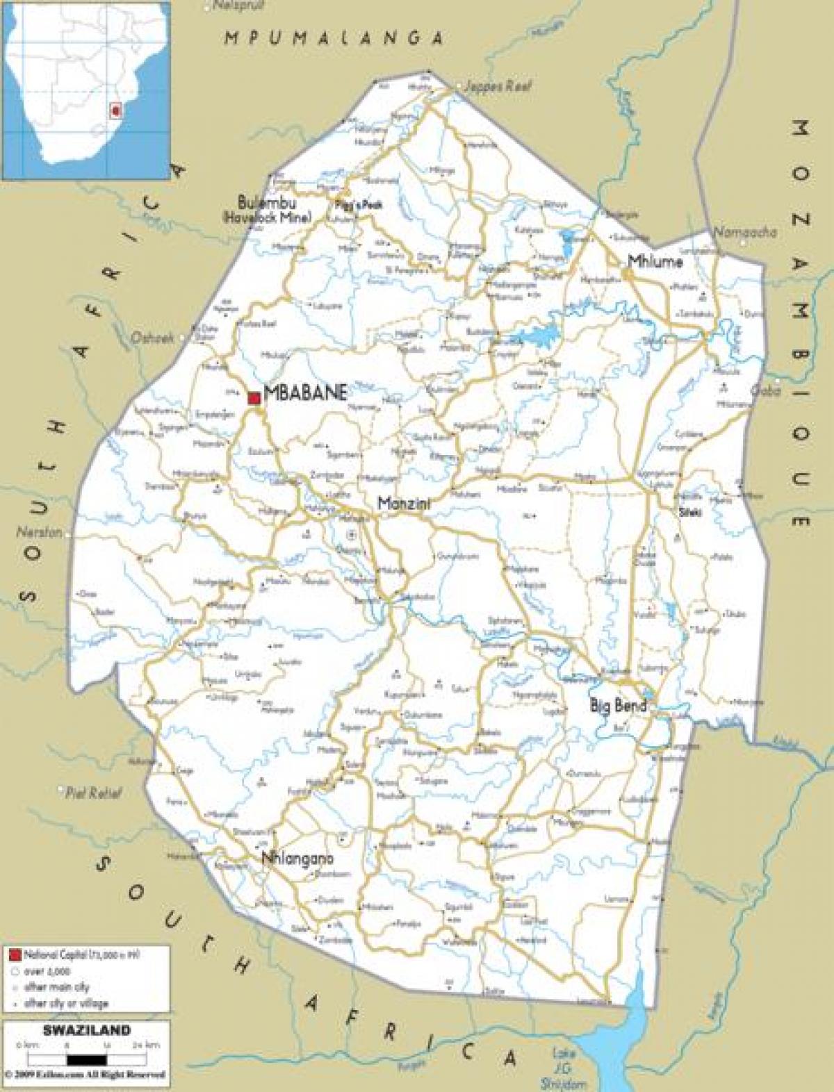 Map of mbabane Swaziland