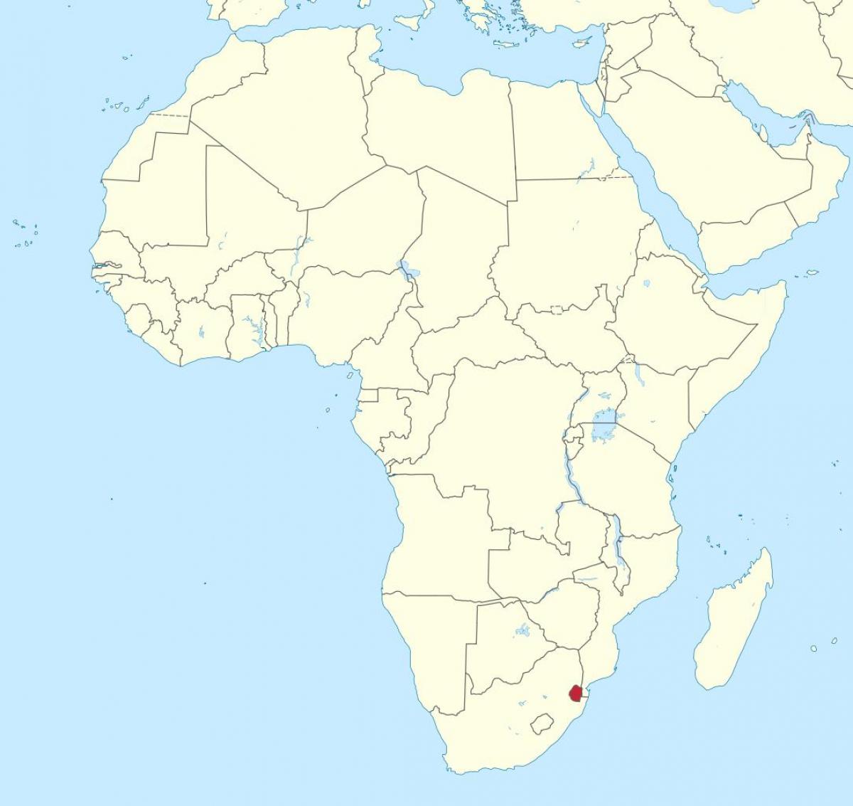 Map of Swaziland africa