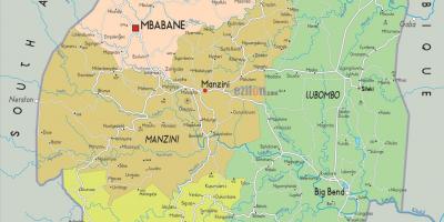 Map of manzini Swaziland