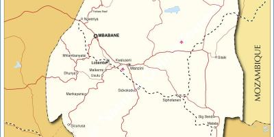 Map of nhlangano Swaziland