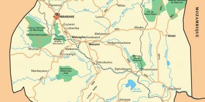 Ezulwini valley Swaziland map
